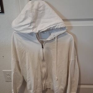 White Zip-Up Hoodie